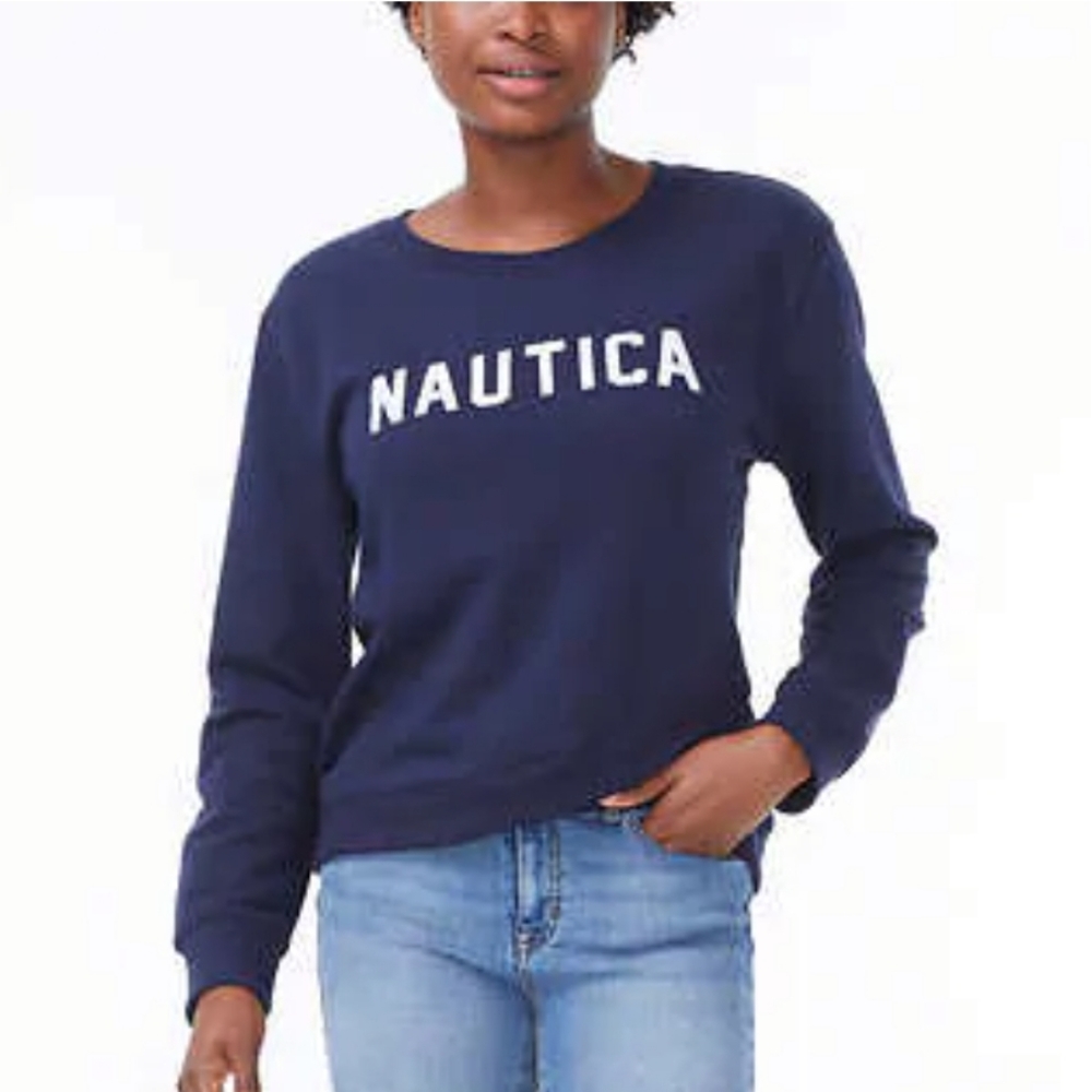 New Nautica Women's Crew Sweatshirt French Terry